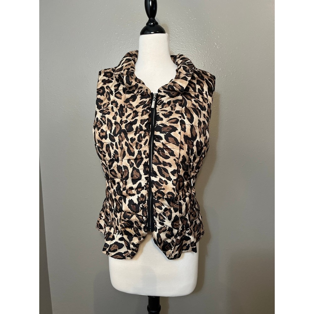 White House Black Market Leopard Print Vest